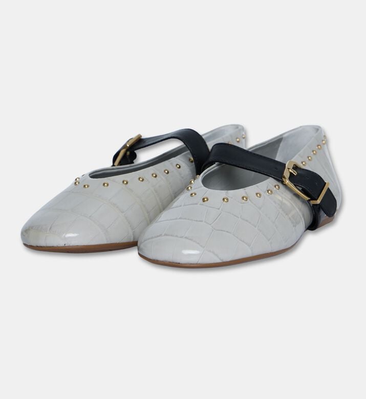 Schutz Croc-effect Mary Jane Flats, Packshot View