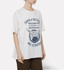 Zadig et Voltaire Berry Oversized Artistic Logo T-shirt, Model View