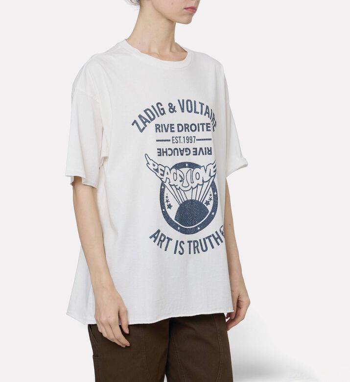 Zadig et Voltaire Berry Oversized Artistic Logo T-shirt, Model View