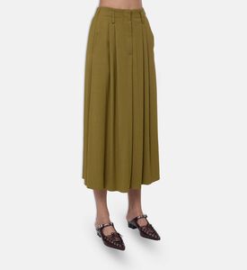 Forte-Forte High-waisted Flared Midi Skirt, Model View