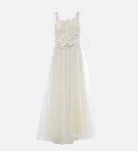 فستان بلا أكمام مزين بخرز