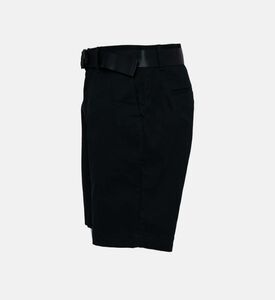 Modern Cotton Twill Belted Shorts