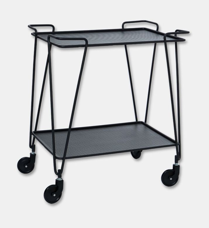 Home Deco and More Two-tier Serving Cart, Black, Packshot View
