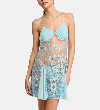 Sleeveless Floral Embellishment Dress