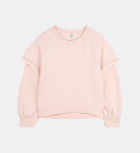 سويت شيرت بكشكشة بأطراف دانتيل