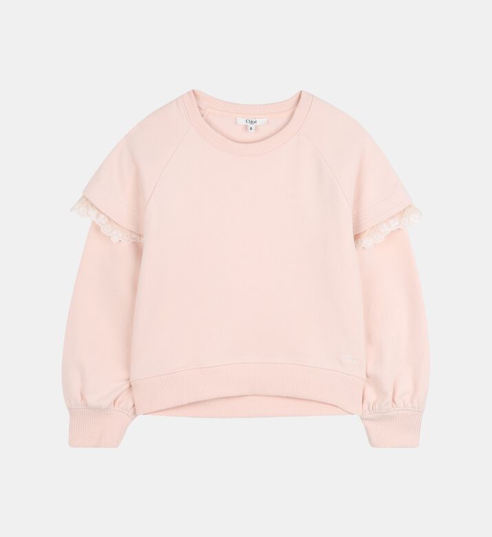 Lace-trims Ruffled Sweatshirt