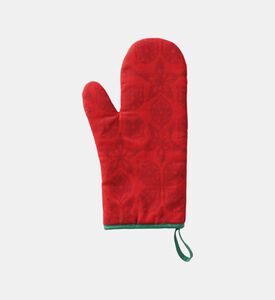 Jacquard Feerie Cotton Oven Gauntlwet, Red, Packshot View