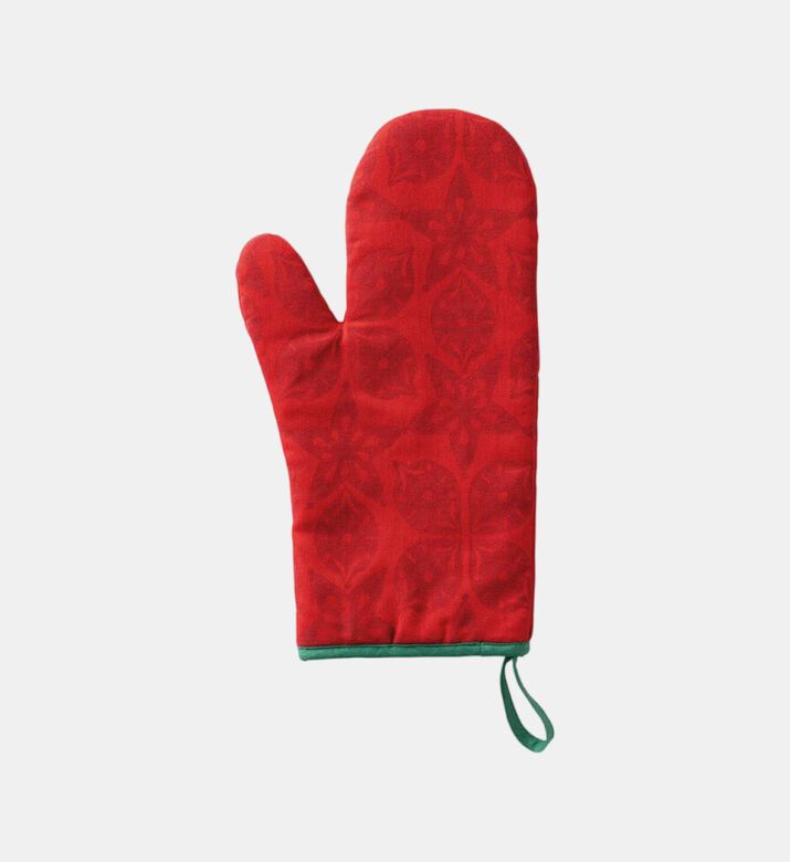Jacquard Feerie Cotton Oven Gauntlwet, Red, Packshot View