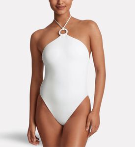 Ralph Lauren Macram&eacute;-ring Halter One-piece Swimsuit, Model View