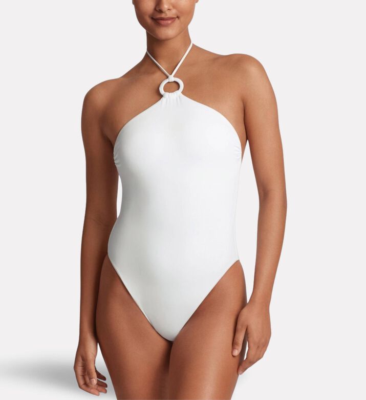 Ralph Lauren Macram&eacute;-ring Halter One-piece Swimsuit, Model View