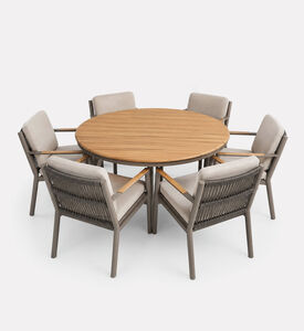 Home Deco and More Teak-top Round Dining Table Set, Packshot View