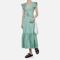 Cotton Ruffled Midi Dress