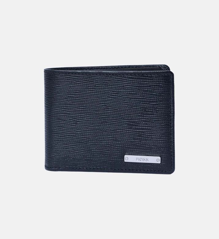 Silver Tone Branding Leather Wallet