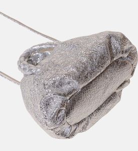 حقيبة يد بومبون جلد معدني مجعد