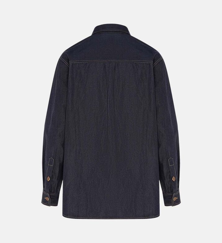 Ruffle Detail Denim Blouse