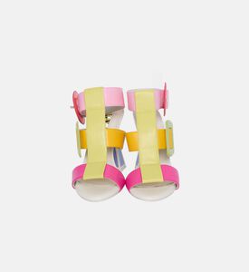 صندل جلدي بشكل هندسي