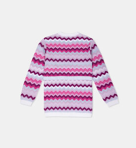 Wool Knit Zigzag Print Cardigan Wool Knit Zigzag Print Cardigan