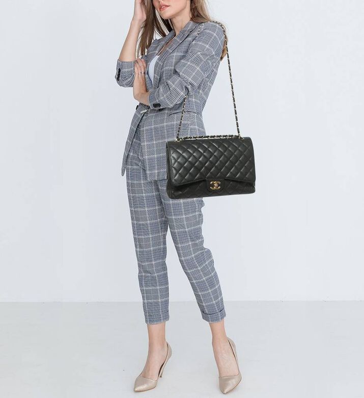 Chanel Preowned Chanel Quilted Caviar Leather Maxi Double Flap Bag, Packshot View