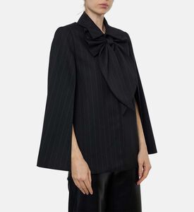 Alice and Olivia Stripe-print Long-sleeve Cape, Model View