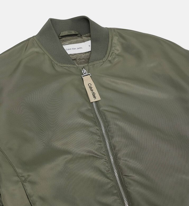 Calvin Klein Satin Boxy Bomber Jacket, Olive, 14y, Packshot View