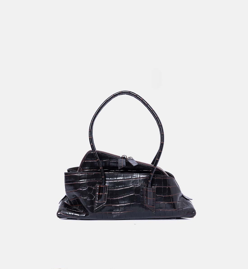 La Passeggiata Small Crocodile-printed Top Handle Bag