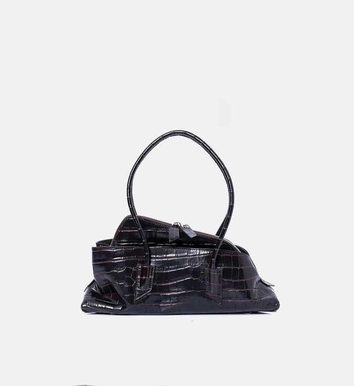 La Passeggiata Small Crocodile-printed Top Handle Bag