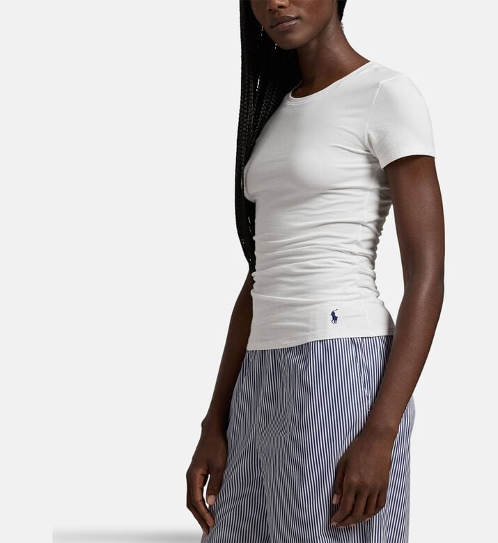 Polo by Ralph Lauren Crewneck Short-sleeve T-shirt, White, L, Model View
