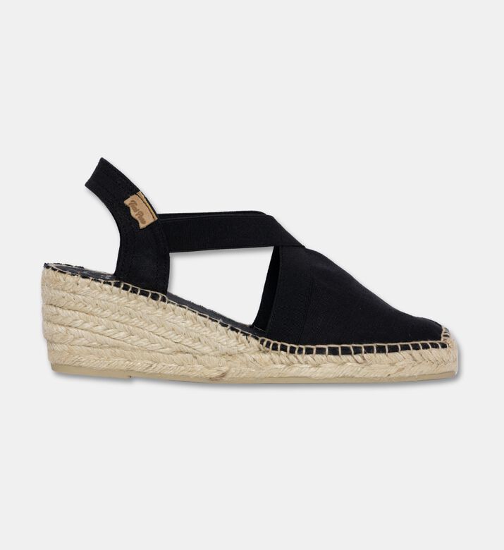 Toni Pons Ter Linen Mid-wedge Espadrille, Black, Eu-42, Packshot View