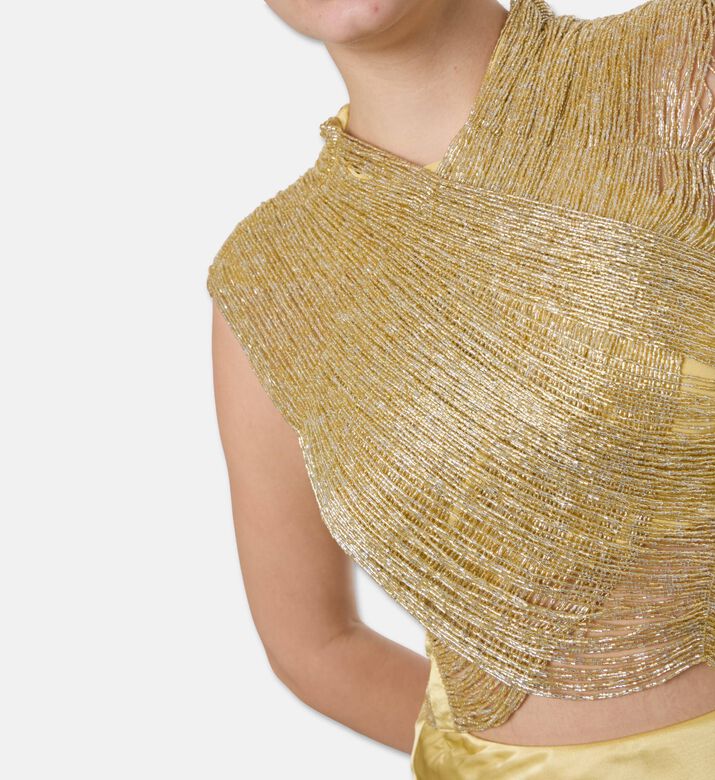 Cult Gaia Beaded Draped Sleeveless Top, Model View