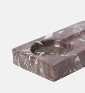 Marble and Beyond Square 4-cigar Marble Ashtray, Red, Packshot View