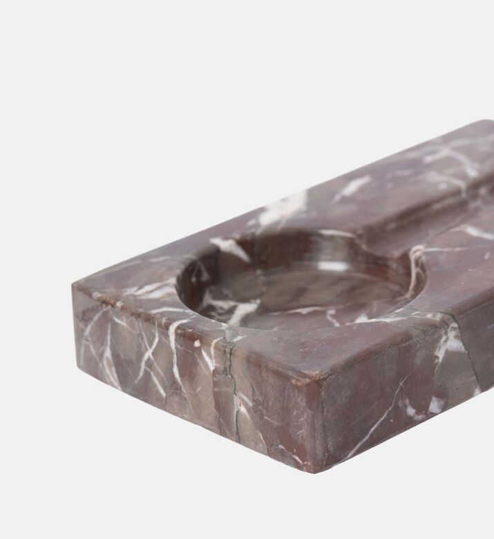 Marble and Beyond Square 4-cigar Marble Ashtray, Red, Packshot View
