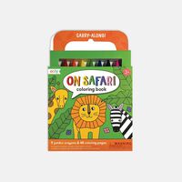 On Safari Carry Along Coloring Book Set