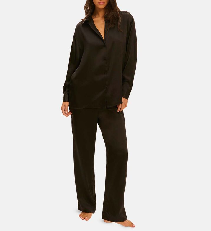 Satin Lace-detailing Pants