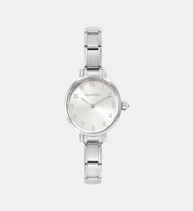 Silver-tone Oval Watch
