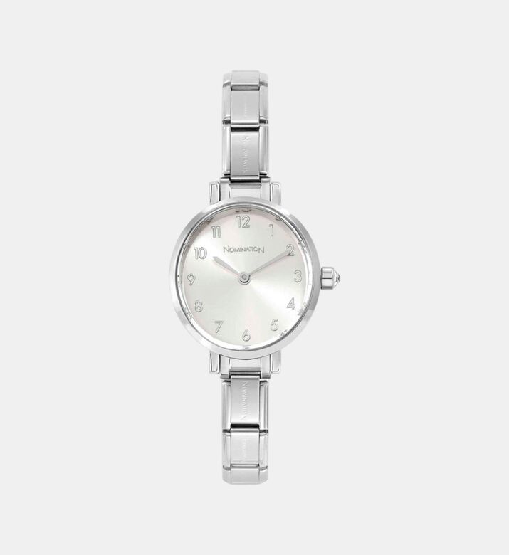 Silver-tone Oval Watch