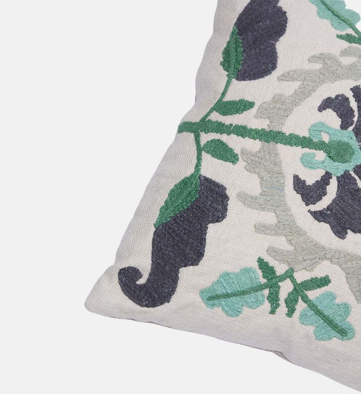 وسادة كاميلا مزخرفة كتان مطرزة 35×70 سم