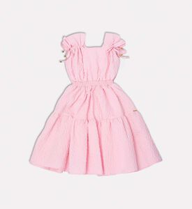 فستان واسع بدون أكمام وحزام مطاطي