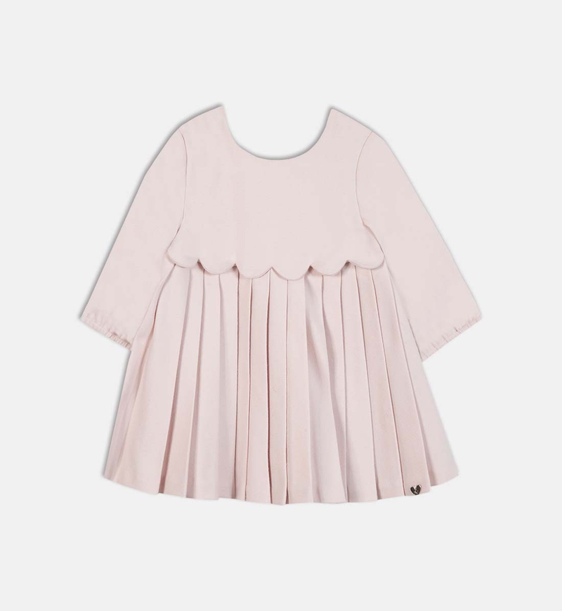 Pleats-detail Long-sleeve Dress