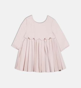 فستان طويل الأكمام بتفاصيل طيات