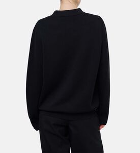 The Kooples Sequined Oversized Knit Polo Shirt, Model View