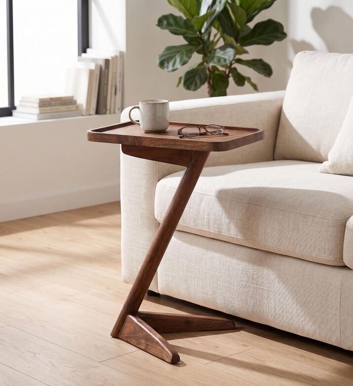 Light and Living Qiano Z-shape Wide Base Table, Packshot View