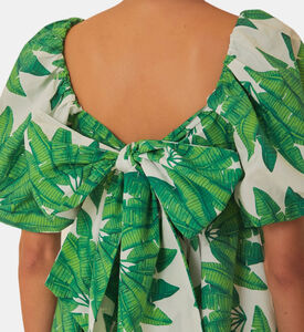 فستان قصير بطبعة أشجار النخيل