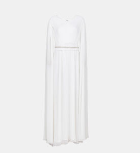 فستان واسع بحزام مزخرف بطيات