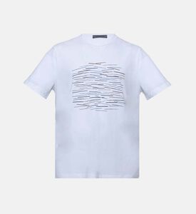 تيشيرت بأكمام قصيرة مطاطي بطبعة موجات