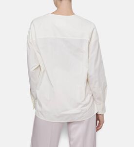 Jil Sander Collarless V-neck Utility Shirt, Model View