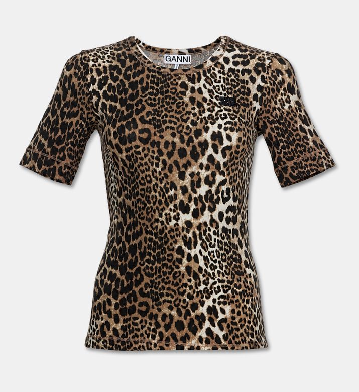Ganni Animal-print Short-sleeve T-shirt, Packshot View