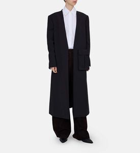 Long-sleeve V-neck Regular-fit Coat