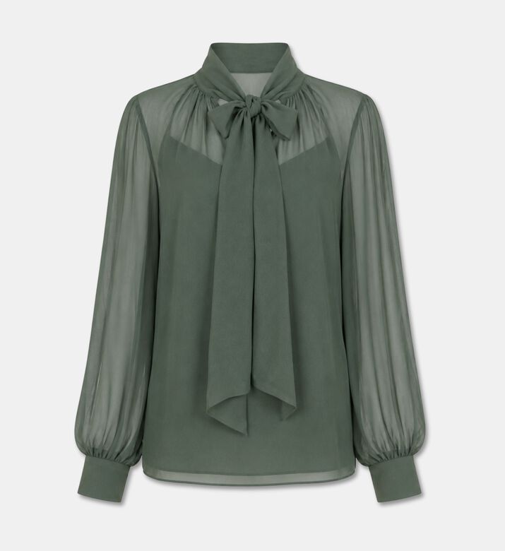 Carter and White Bow-tie Volume Sleeve Blouse, Packshot View