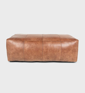 Home Deco and More Savio Leather Rectangular Pouf, Packshot View