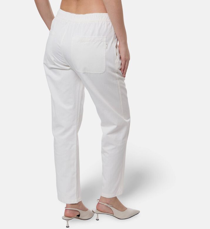 Samsoe Relaxed Fit Side Pockets Pants, White, M, Model View